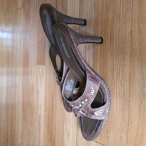 Brown Leather Sandals Heels 11